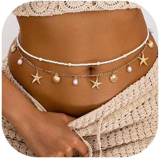 Body Jewelry Helix - Starfish Waist Chain Women Adjustable Layered