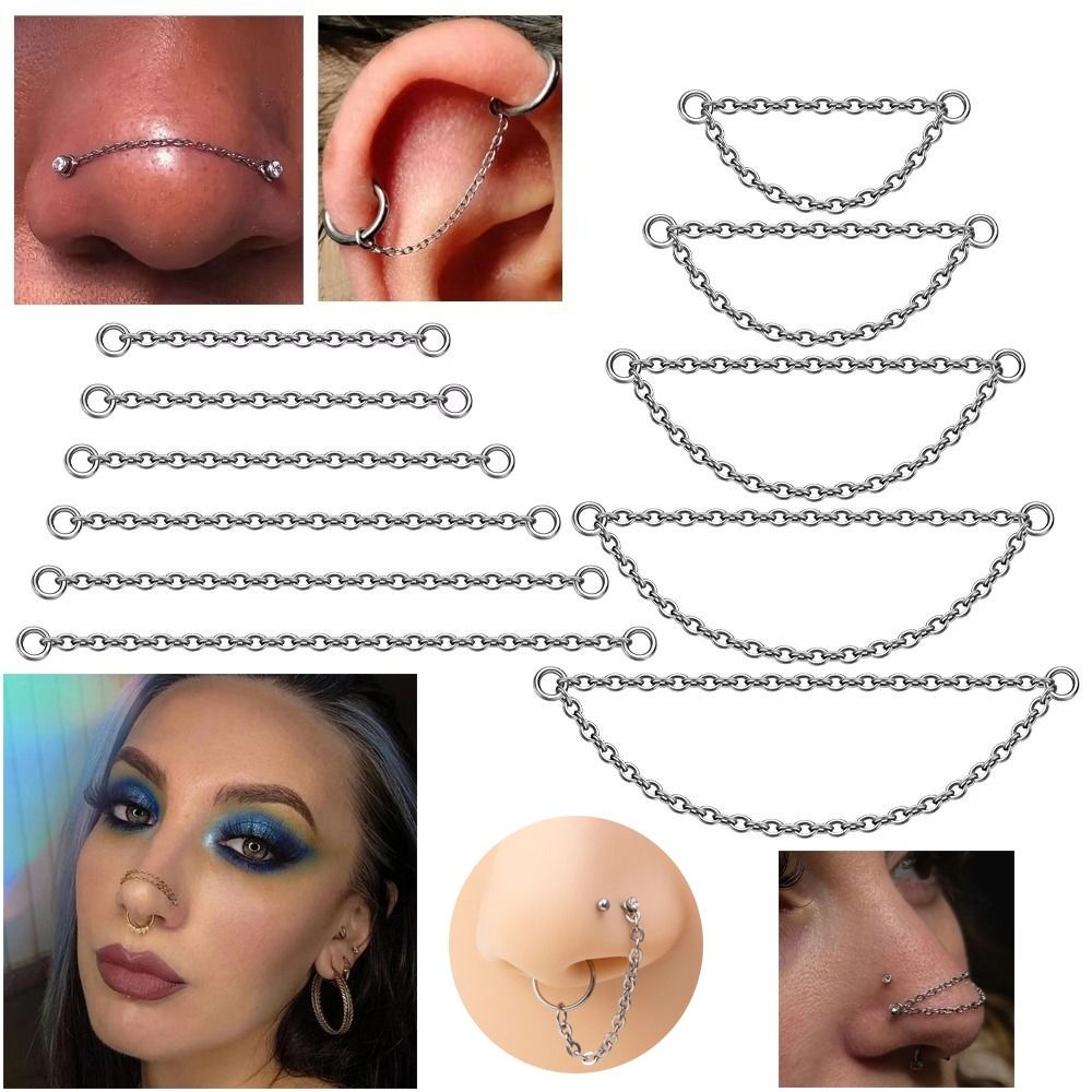 Body Jewelry Nose - Fashion Titanium Nose Chain Three Layer