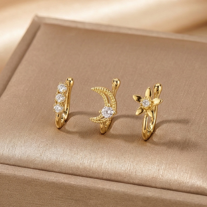 Body Jewelry Nose - 3-piece retro light luxury nose clip