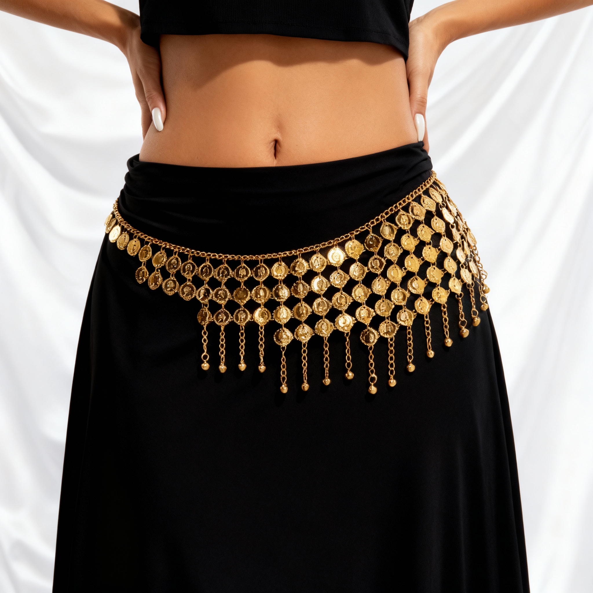 Body Jewelry Helix - Boho Beauty Portrait Coin Bell Fringe