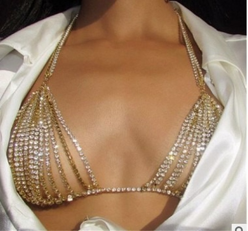 Body Jewelry Chain - Summer Sexy Shiny Crystal Rhinestone Bra