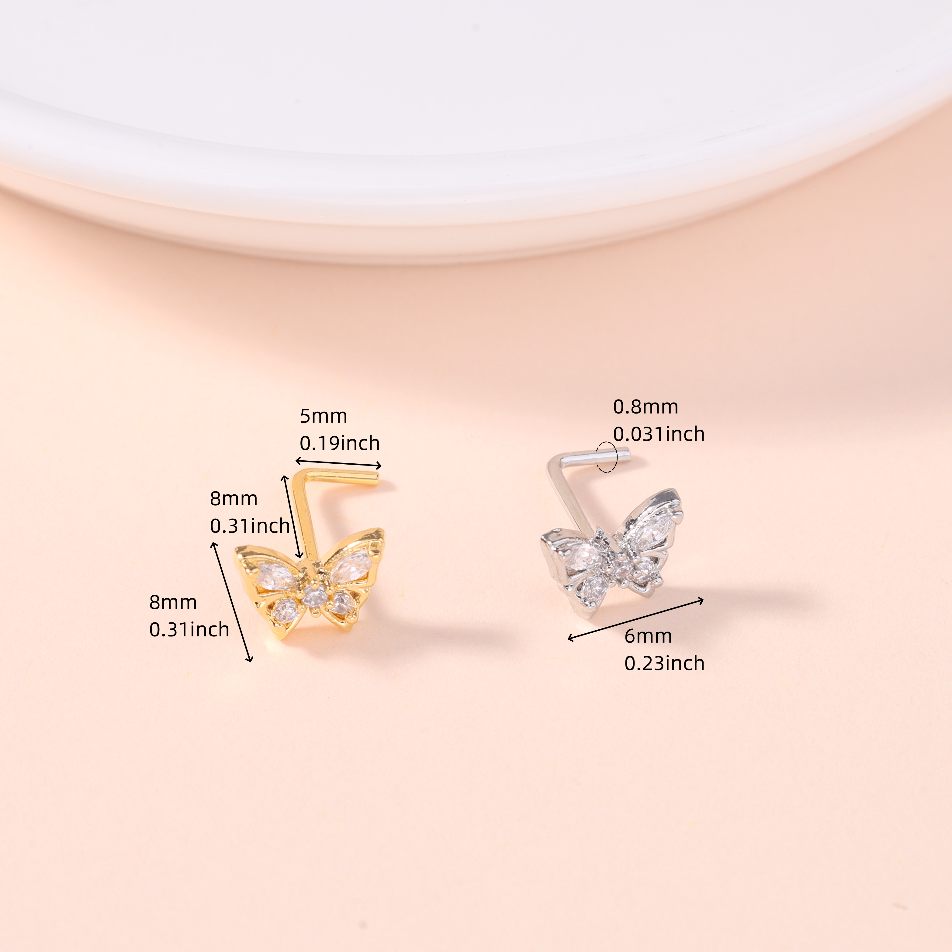 1Pcs Nose Stud Rings L Screw S – Body Jewelry Nose Bewertung und Preis