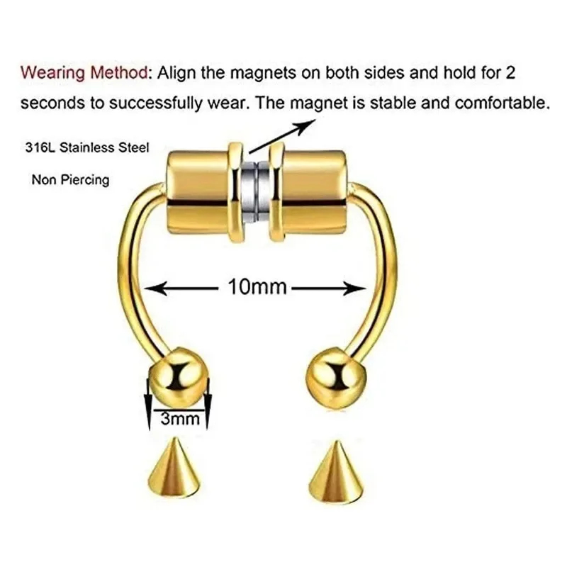 1/2/3Pcs Fake Magnetic Nose Ri – Body Jewelry Nose Bewertung und Preis