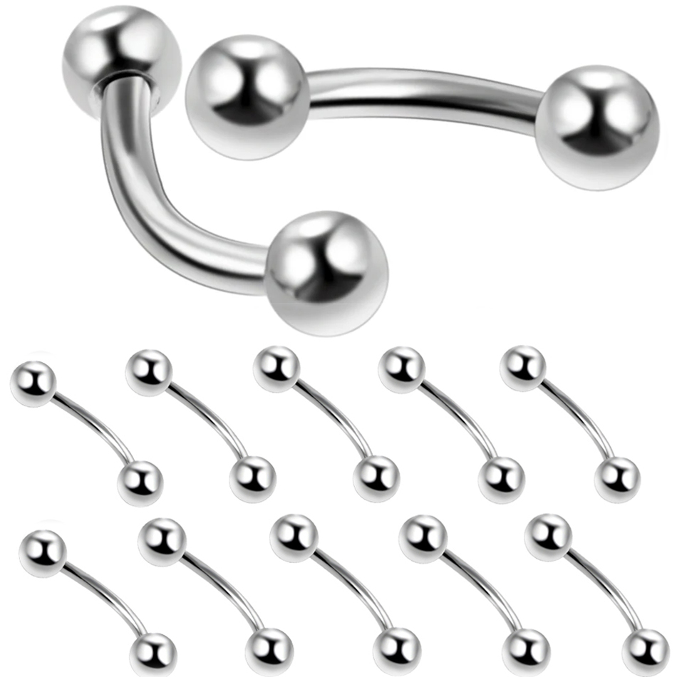 10Pcs/lot Steel Eyebrow Banana – Rook Curved Barbell Bewertung und Preis