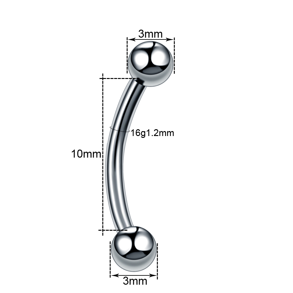 10Pcs/lot Steel Eyebrow Banana – Rook Curved Barbell Bewertung und Preis