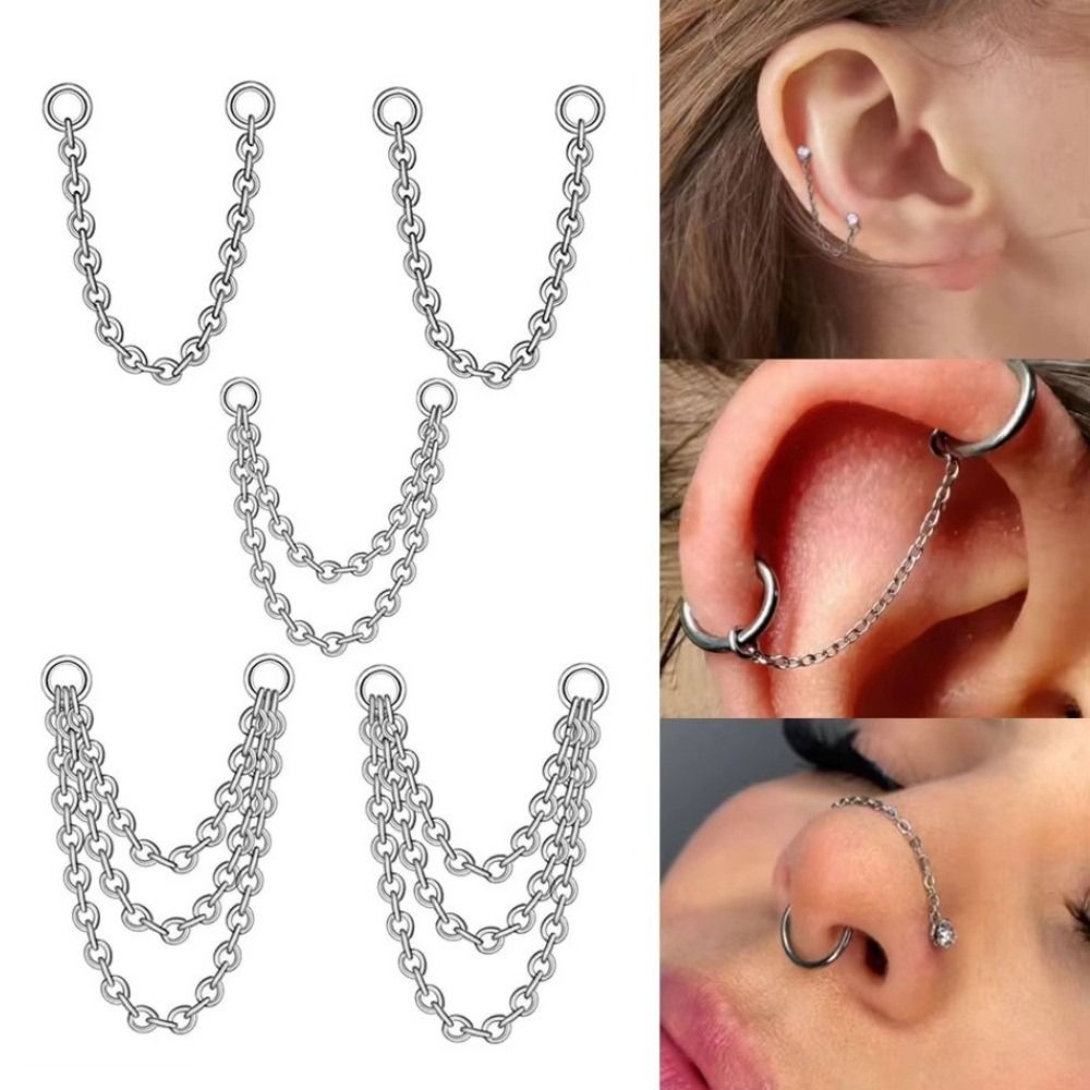 Titanium Nose Chain Three Laye – Body Jewelry Nose Bewertung und Preis