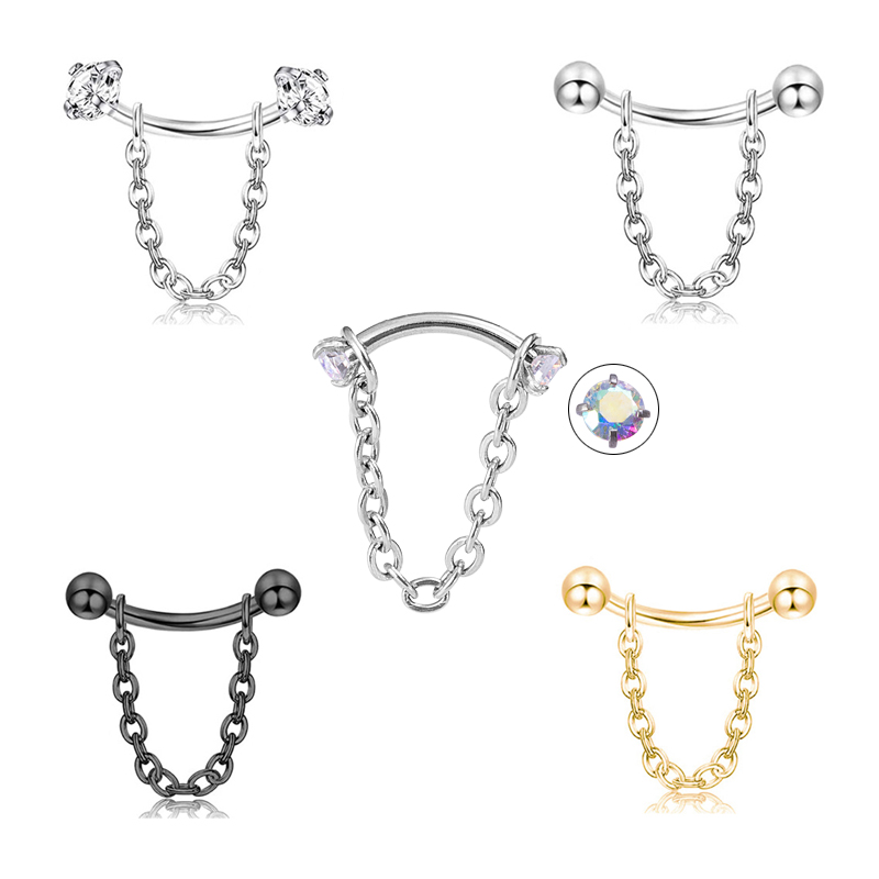 1pc Zircon Ball Cone Eyebrow P – Rook Curved Barbell Bewertung und Preis