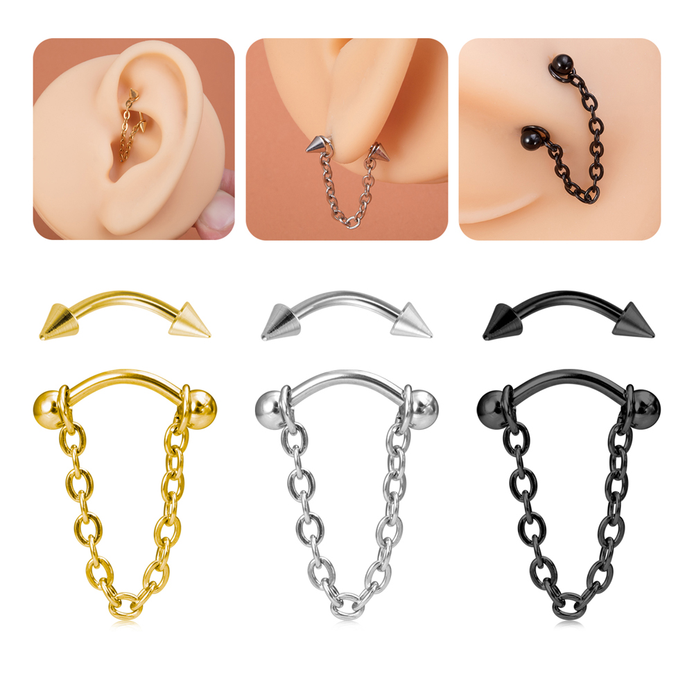 1pc Zircon Ball Cone Eyebrow P – Rook Curved Barbell Bewertung und Preis