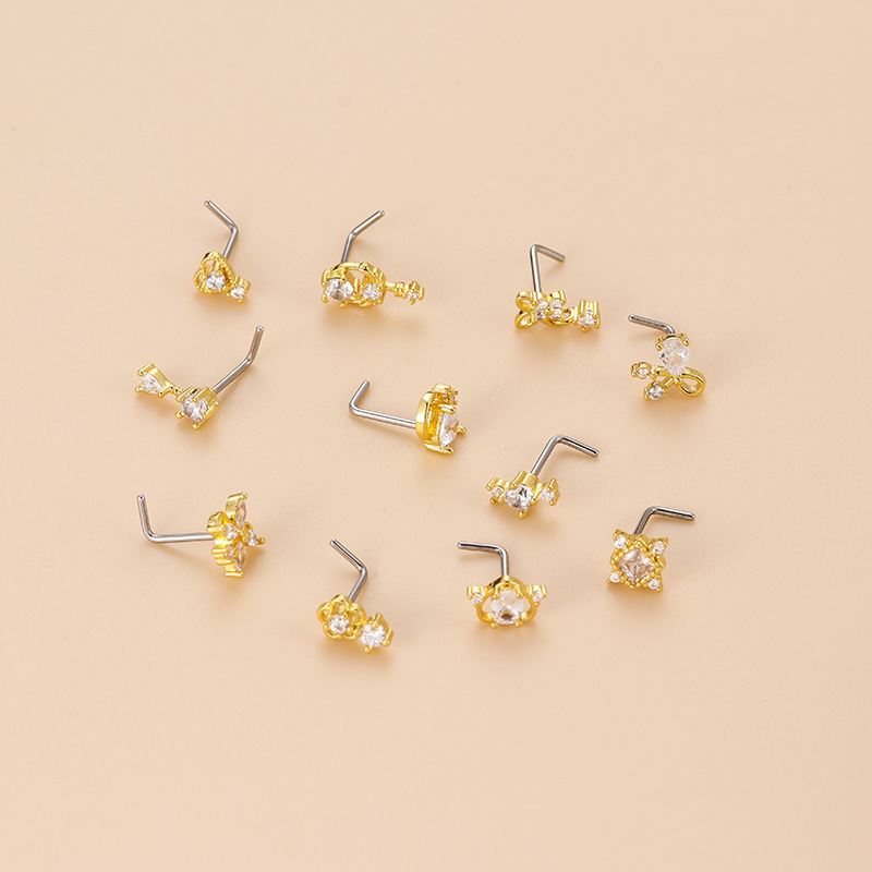20G L-Shaped Cubic Zircon Nose – Body Jewelry Nose Bewertung und Preis
