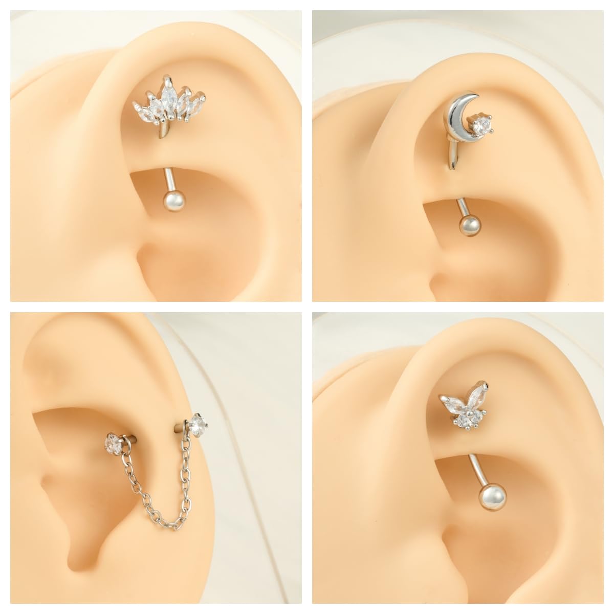 8PCS/Set 16G Eyebrow Rings for – Rook Curved Barbell Bewertung und Preis