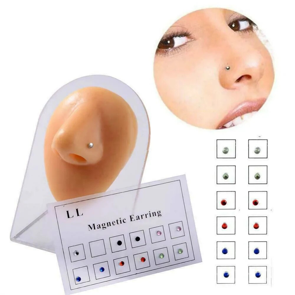 12PCS/Card Fake Cheater Non Pi – Body Jewelry Nose Bewertung und Preis