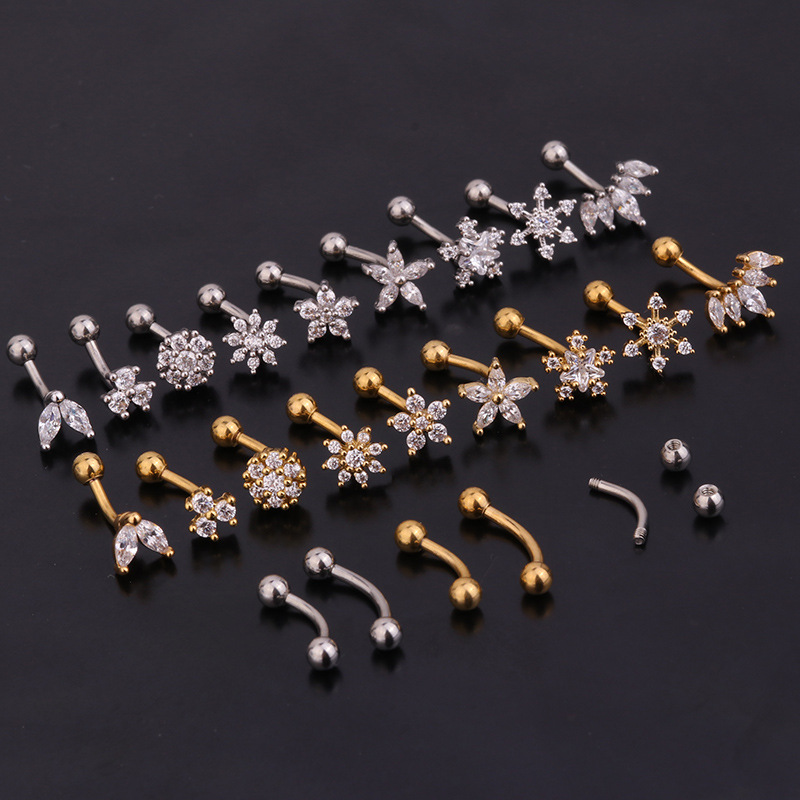 1Pc 1.2x8mm Eyebrow  Daith Snu – Rook Curved Barbell Bewertung und Preis