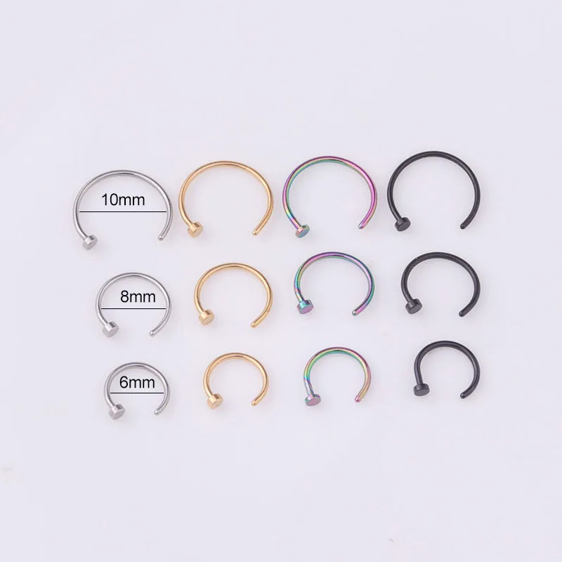 5pcs/lot 20G Nose Ring Hoop, 6 – Body Jewelry Nose Bewertung und Preis