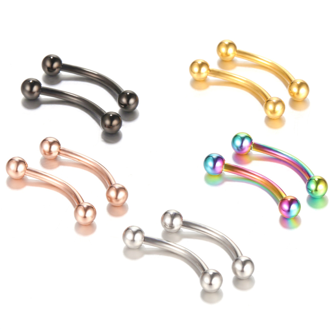 20pc/set Steel Eyebrow Banana  – Rook Curved Barbell Bewertung und Preis