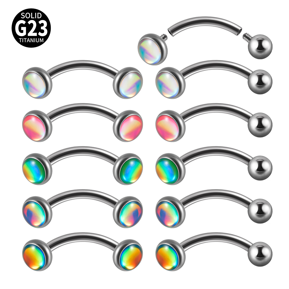 1PC G23 TItanium 16G Flash Gem – Rook Curved Barbell Bewertung und Preis