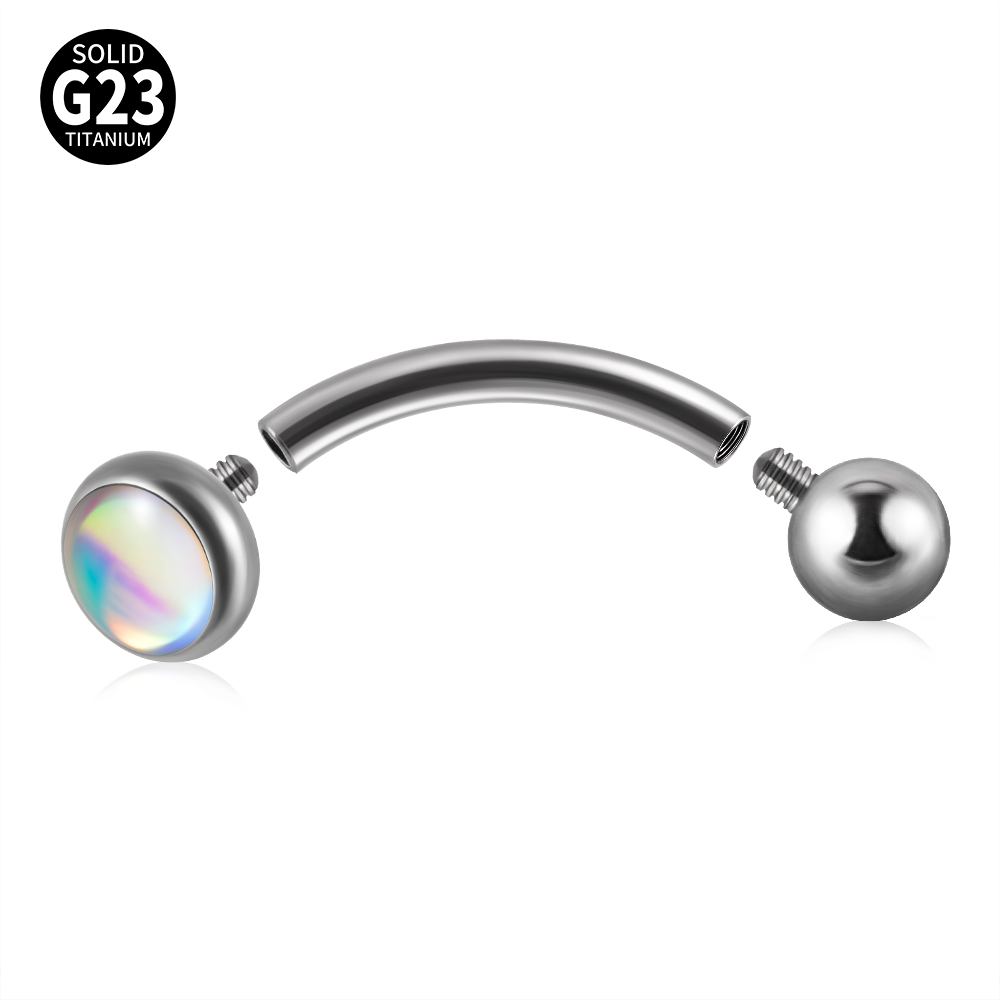 1PC G23 TItanium 16G Flash Gem – Rook Curved Barbell Bewertung und Preis