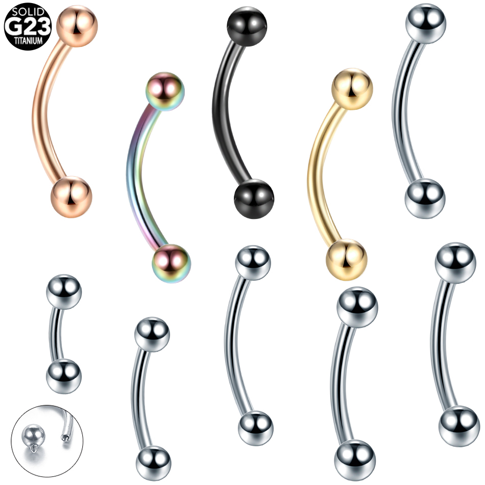 10Pcs/lot G23 Titanium Eyebrow – Rook Curved Barbell Bewertung und Preis