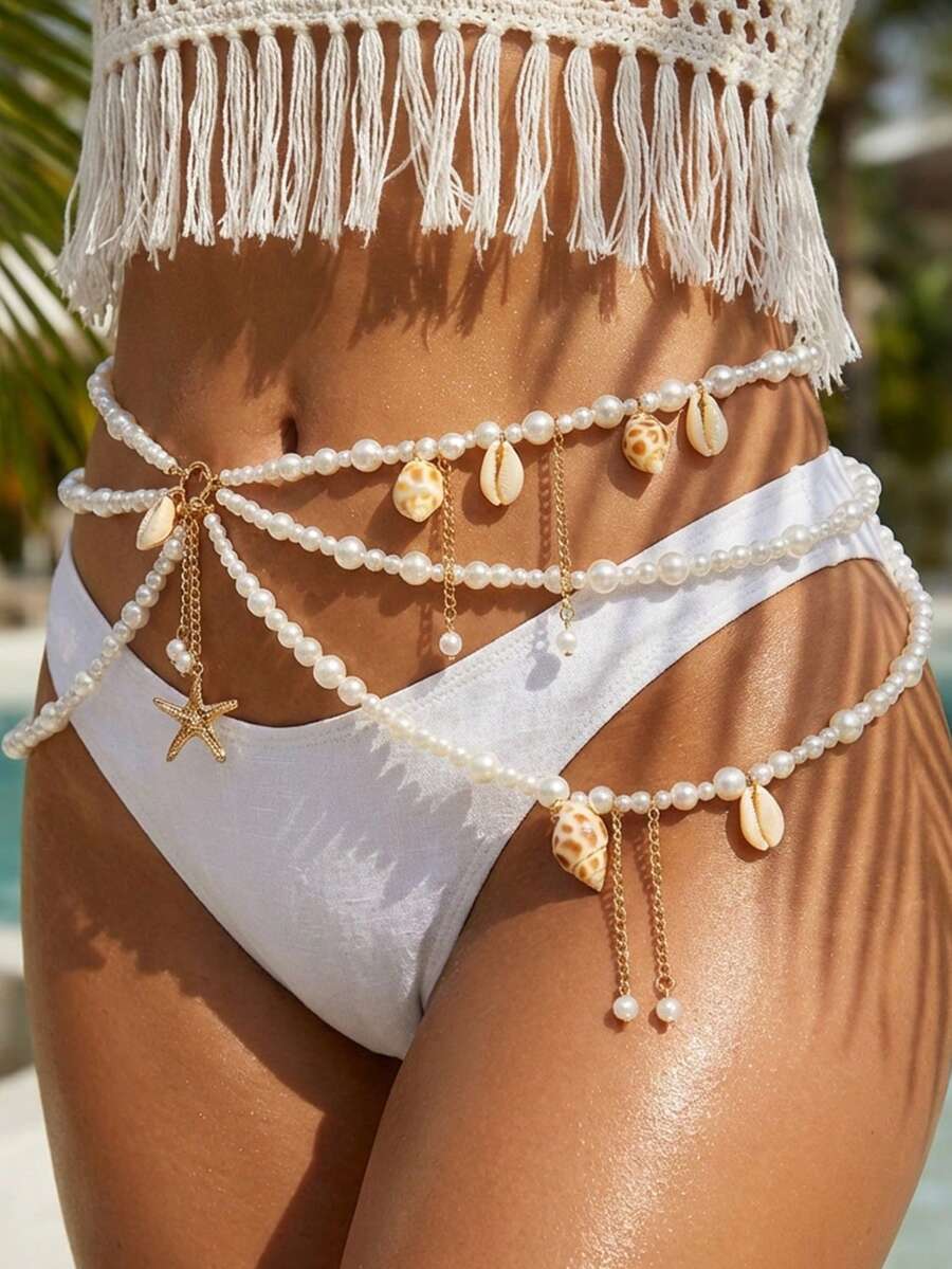 Three-layer beaded waist chain – Body Jewelry Chain Bewertung und Preis