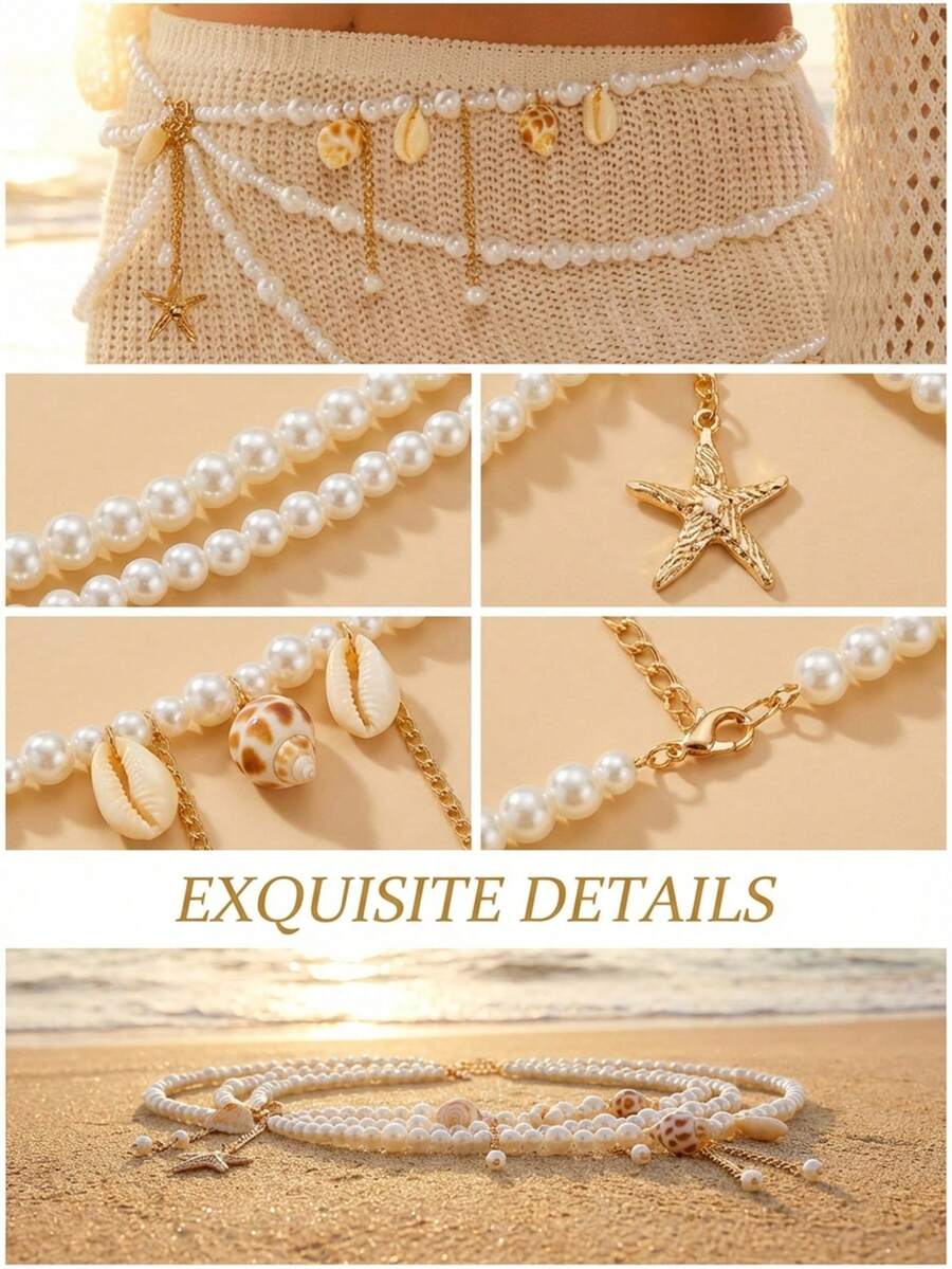 Three-layer beaded waist chain – Body Jewelry Chain Bewertung und Preis