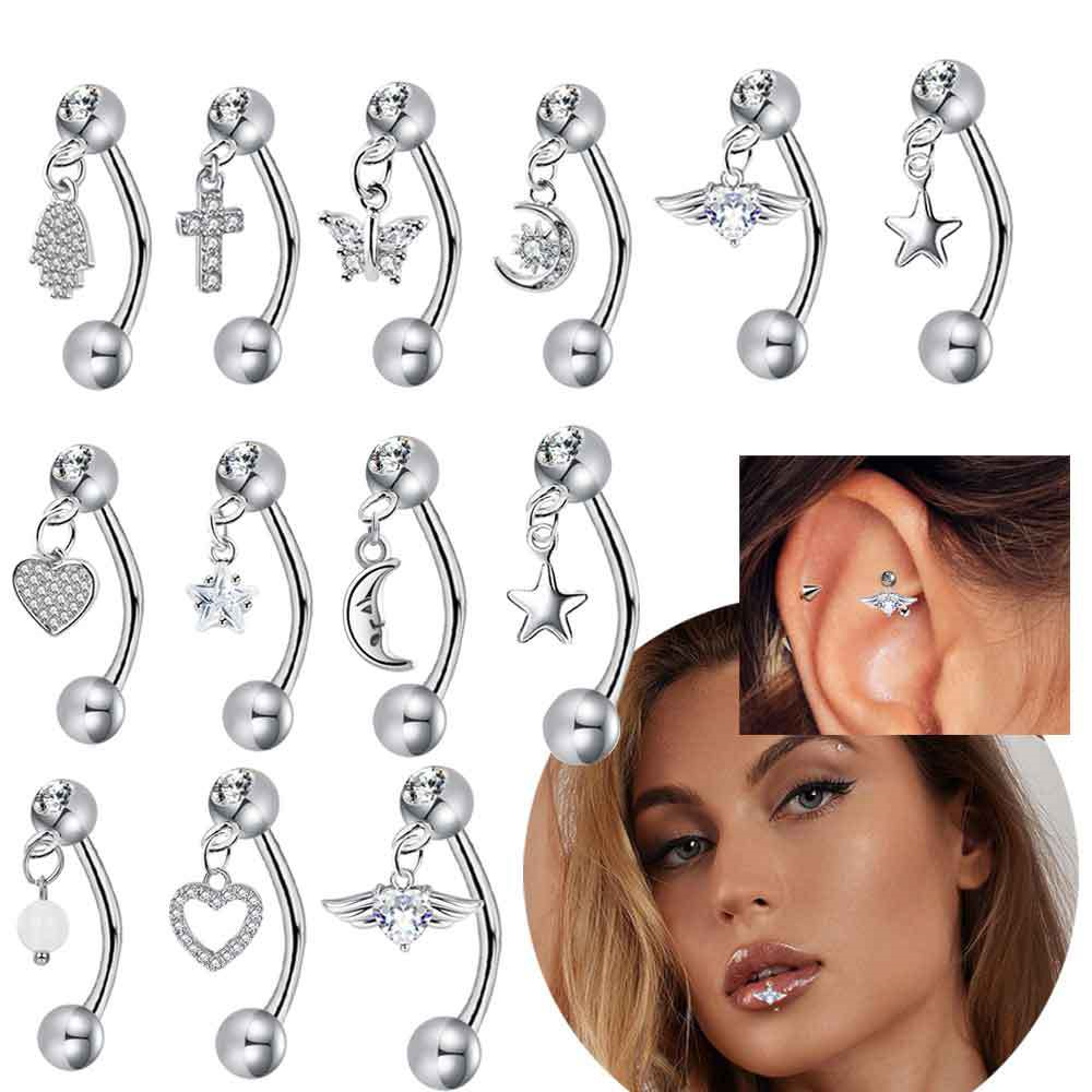 1PCS Butterfly Dangle Eyebrow  – Rook Curved Barbell Bewertung und Preis