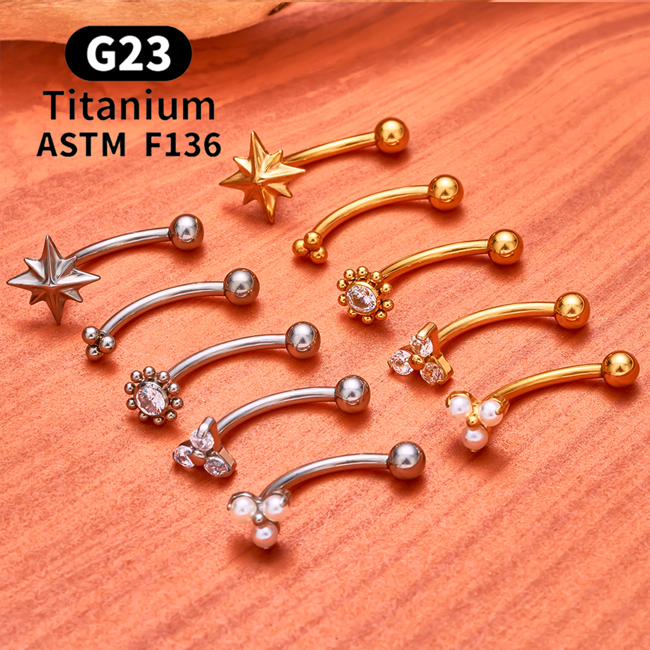 ASTM F136 Titanium Hexagram Ro – Rook Curved Barbell Bewertung und Preis