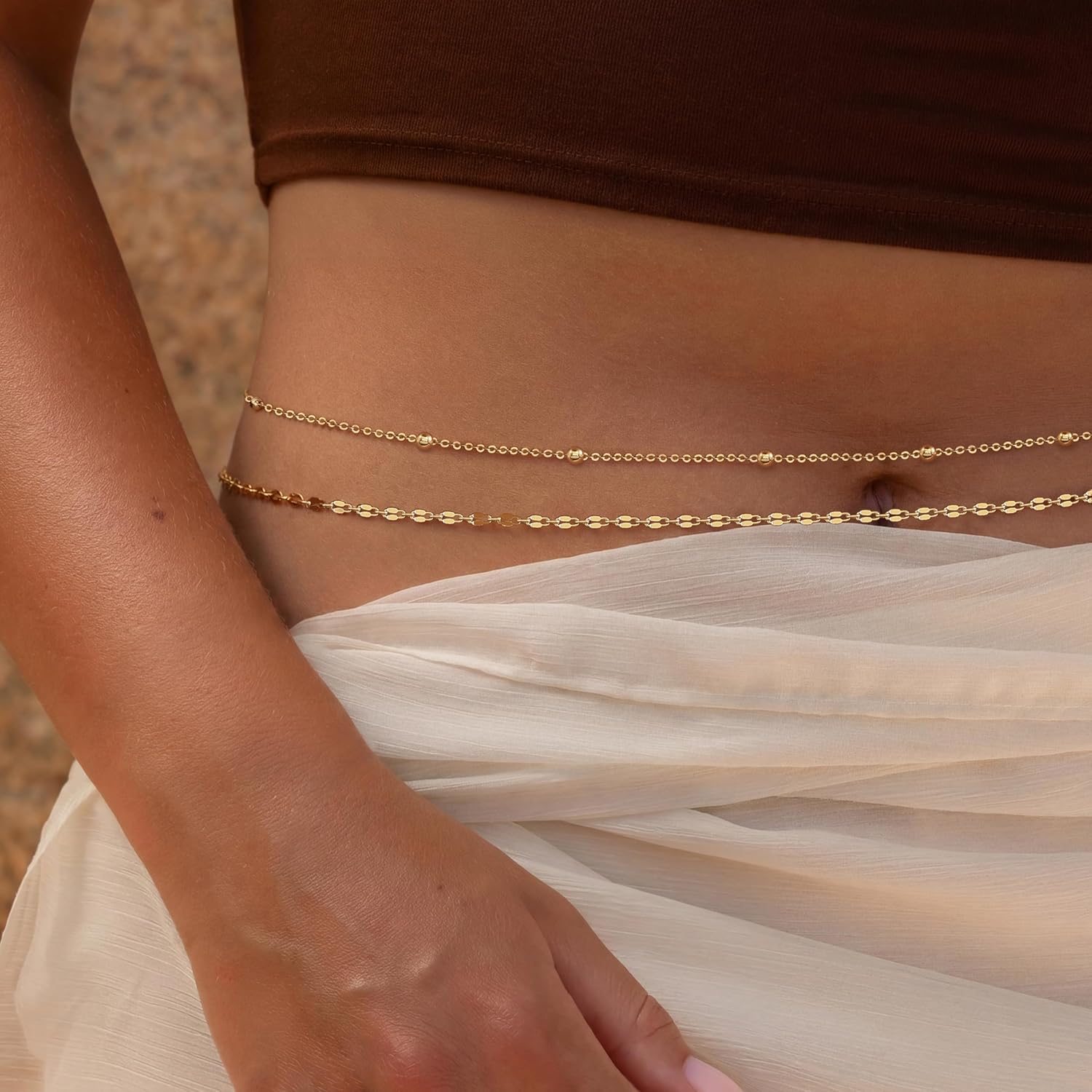 14K Gold Plated Waist Chain Wo – Body Jewelry Helix Bewertung und Preis
